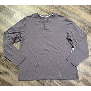 William Rast Men's 3-Button Henley Long Sleeved T-Shirt Size XXL NWT Gray